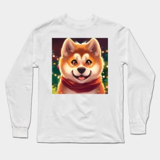 Cute Akita Inu Drawing Long Sleeve T-Shirt